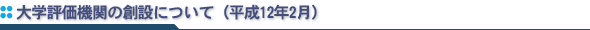 大学評価機関の創設について(報告)(平成12年2月)