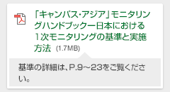 「キャンパス・アジア」モニタリングハンドブックー日本における１次モニタリングの基準と実施方法（1.7MB）