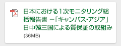 日本における１次モニタリング総括報告書 －「キャンパス・アジア」日中韓三国による質保証の取組み（36MB）